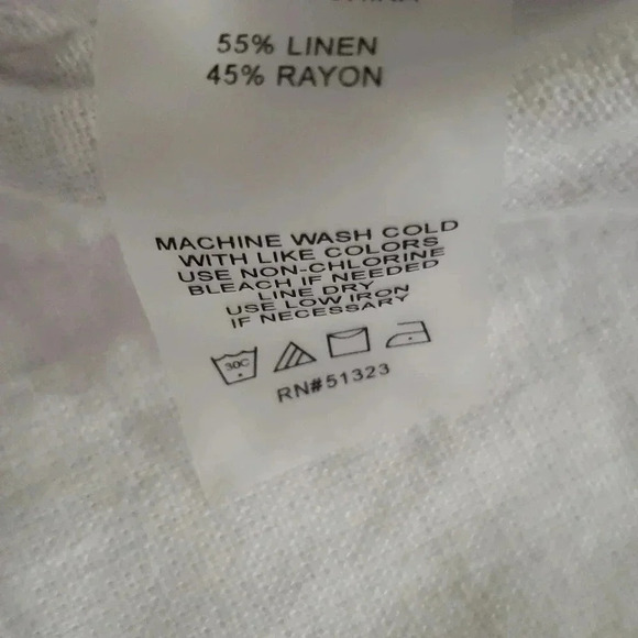 Boho 2XL White Linen Wide Leg Pockets Drawstring Shabby Chic New - Picture 6 of 7